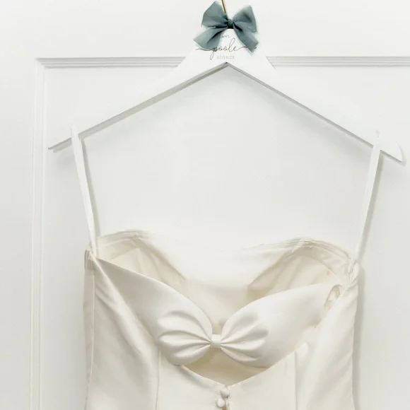 Elegant Strapless White Wedding Dress - Picture 4 of 8